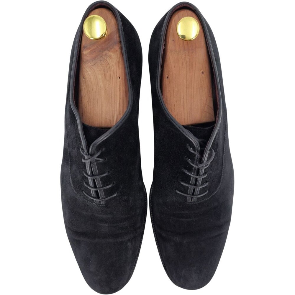 Salvatore Ferragamo Italy Men size 13D Black Suede Dress Shoes Plain-toe Oxfords - Picture 2 of 15